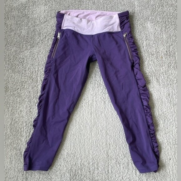 VGC Lululemon Insight Cropped Leggings Power Purple Tender Violet - Picture 1 of 4